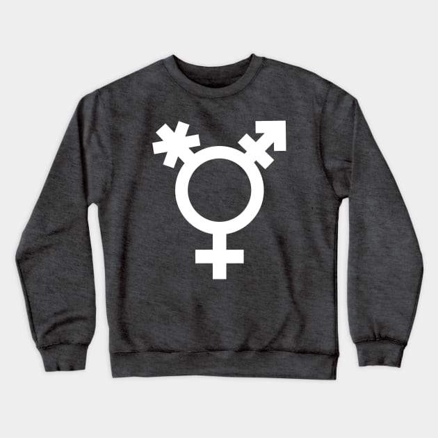 Trans and Proud (white) Crewneck Sweatshirt by adrianimation